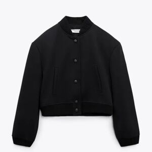 Zara wool black bomber jacket